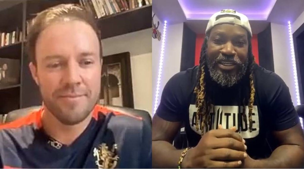 Chris Gayle and AB de Villiers Royal Challengers Bangalore Hall of Fame Former RCB skipper Virat Kohli1