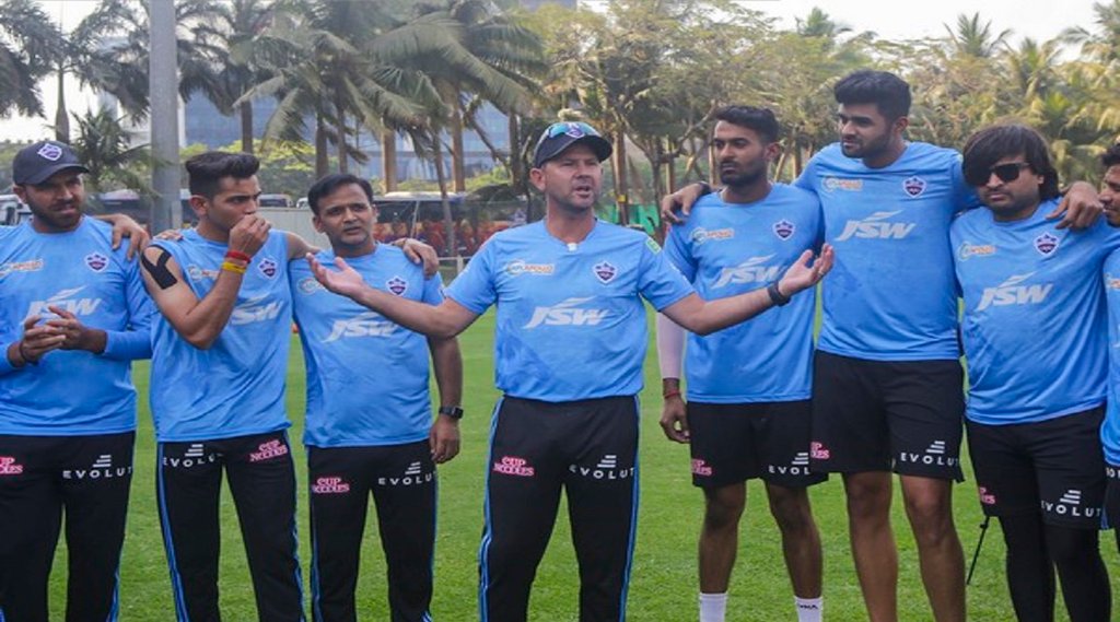 Ricky Ponting head coach of Delhi Capitals during the Delhi Capitals team practice session at BKC Ground, Mumbai , India on 18th March 2022.