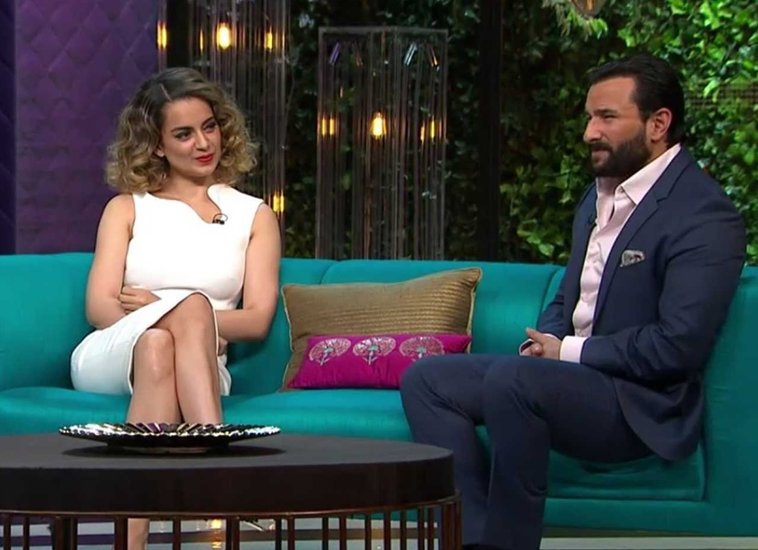 कॉफी विद करण के पांचवे सीजन में कंगना रनौत, सैफ अली खान और शाहिद कपूर को बुलाया गया था। इसमें कंगना ने करण जौहर को मूवी माफिया और नेपोटिज्म करने वाला कहा था।