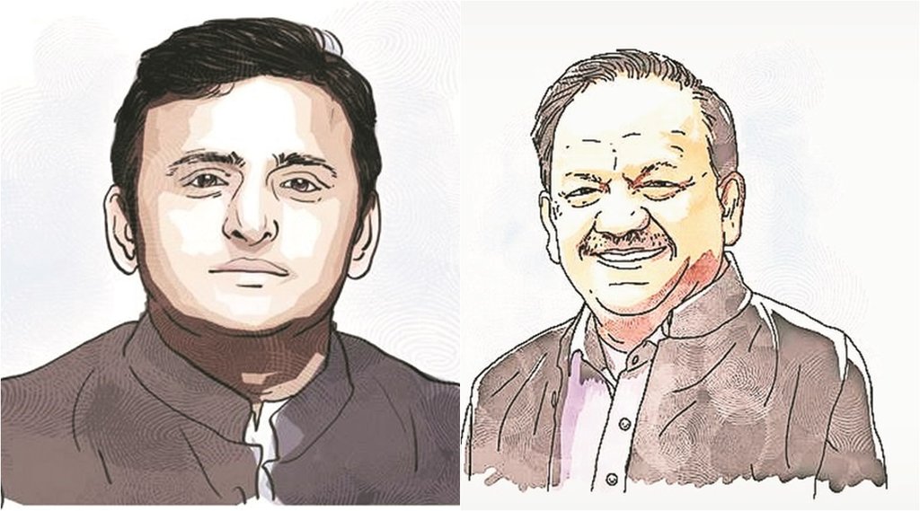 अखिलेश यादव और डॉ. हर्षवर्धन।