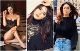 Shehnaaz black dresses, shehnaaz in black dress