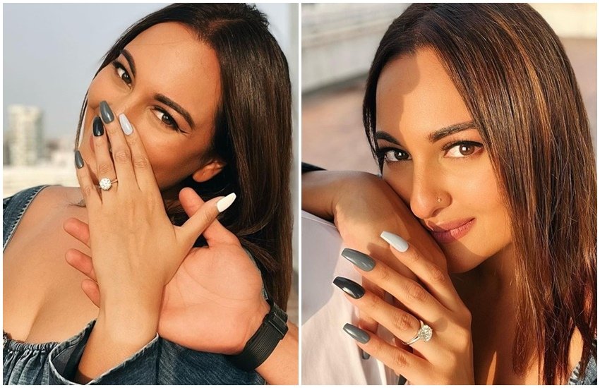 बॉलीवुड एक्ट्रेस सोनाक्षी सिन्हा (Sonakshi Sinha) ने अचानक से इंस्टाग्राम पर ऐसी तस्वीरें शेयर की हैं जिसके बाद वह ट्रेंड होने लगी हैं। दरअसल सोनाक्षी ने जो तस्वीरें शेयर की हैं, उसे देखकर यह कहा जा रहा है कि सोनाक्षी सिन्हा ने सगाई  (Sonakshi Sinha Engagement) कर ली है। वह इन तस्वीरों में इंगेजमेंट रिंग फ्लॉन्ट करती नजर आ रही हैं लेकिन उन्होंने अपने पार्टनर के बारे में रिवील नहीं किया है कि वह कौन हैं।