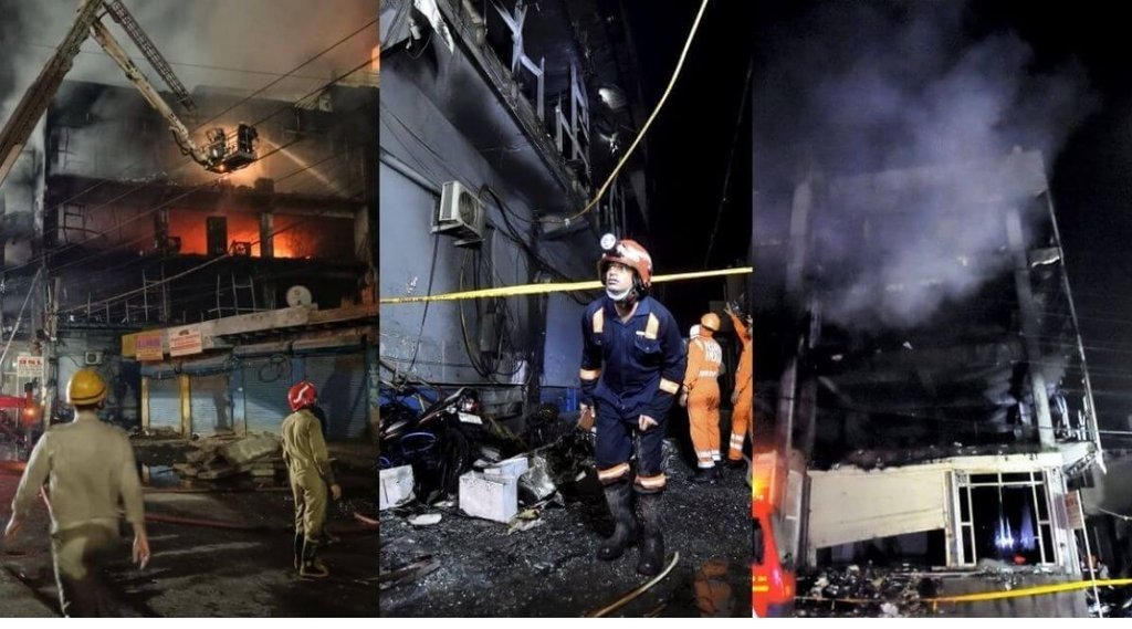 delhi| fire| mundka|