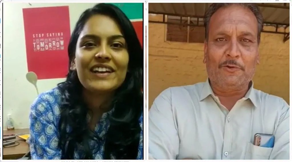 वंशिता गुप्ता और उनके पिता ओमप्रकाश गुप्ता। 