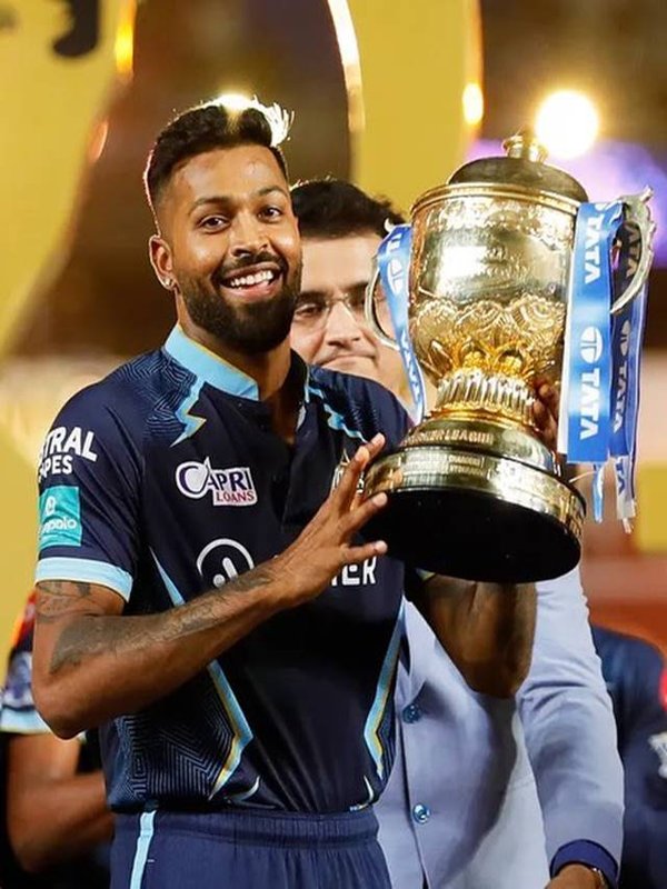 hardik holding cup