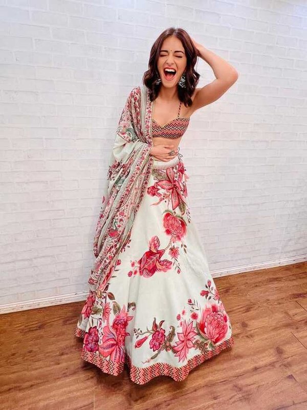 ANANYA PANDAY IN FLORAL LEHENGA LOOK