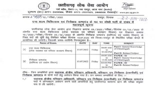 CGPSC Exam Schedule 2022, CGPSC DENTAL SURGEON Exam 2022, cgpsc BOILER INSPECTOR exam 2022