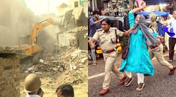 यूपी में चुला बुलडोजर तो केरल में हुआ हंगामा, हिजाब पकड़कर महिला को खींचा, फोटो वायरल