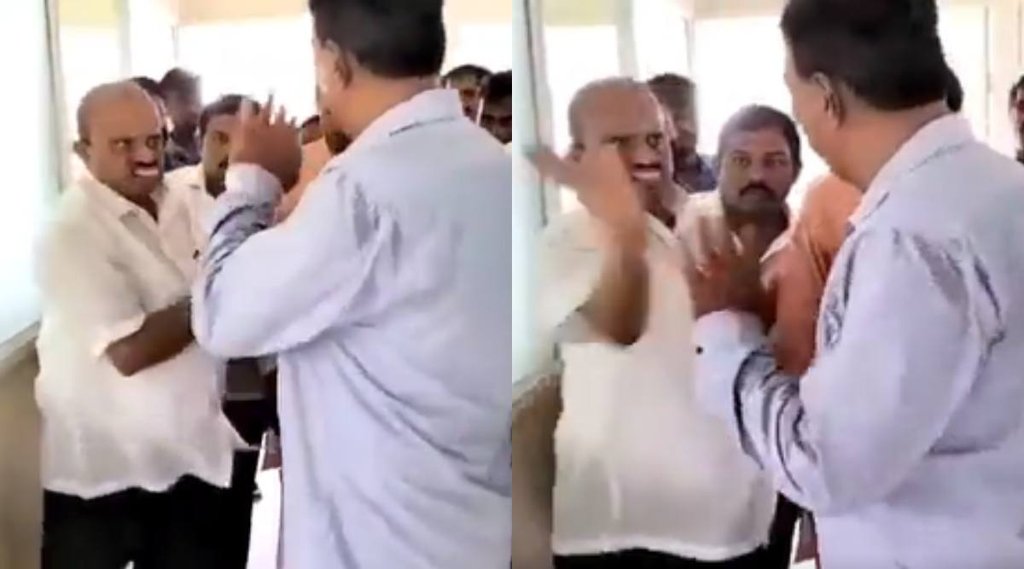 Janata Dal | M Srinivas | Karnataka Leader Caught On Camera Slapping College Principal