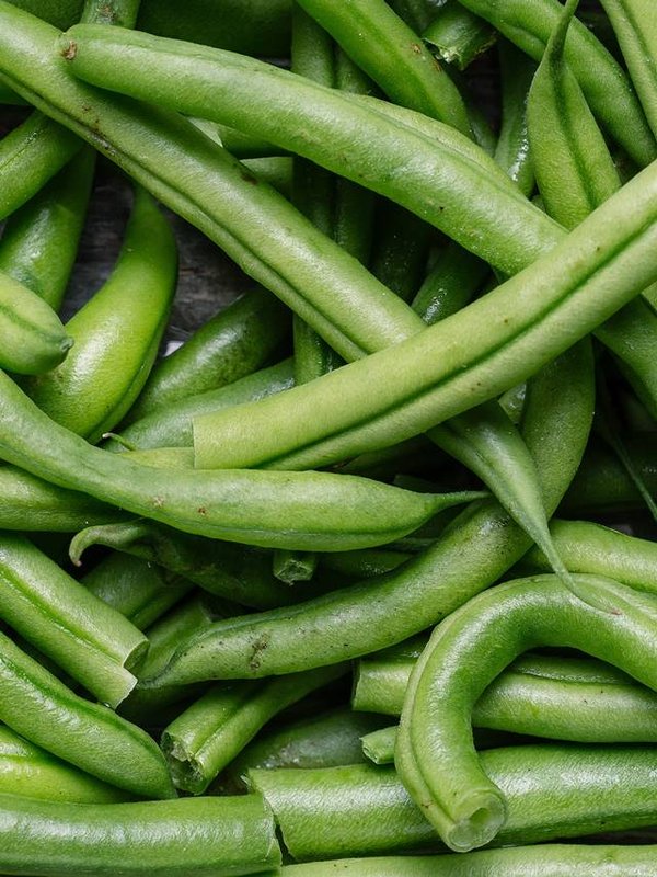 Closeup shot of fresh raw green beans - perfect for an article about vegetarian food