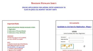 JNV Class 11th Admissions 2022, JNV Admissions 2022, NVS Class 11th Admissions 2022