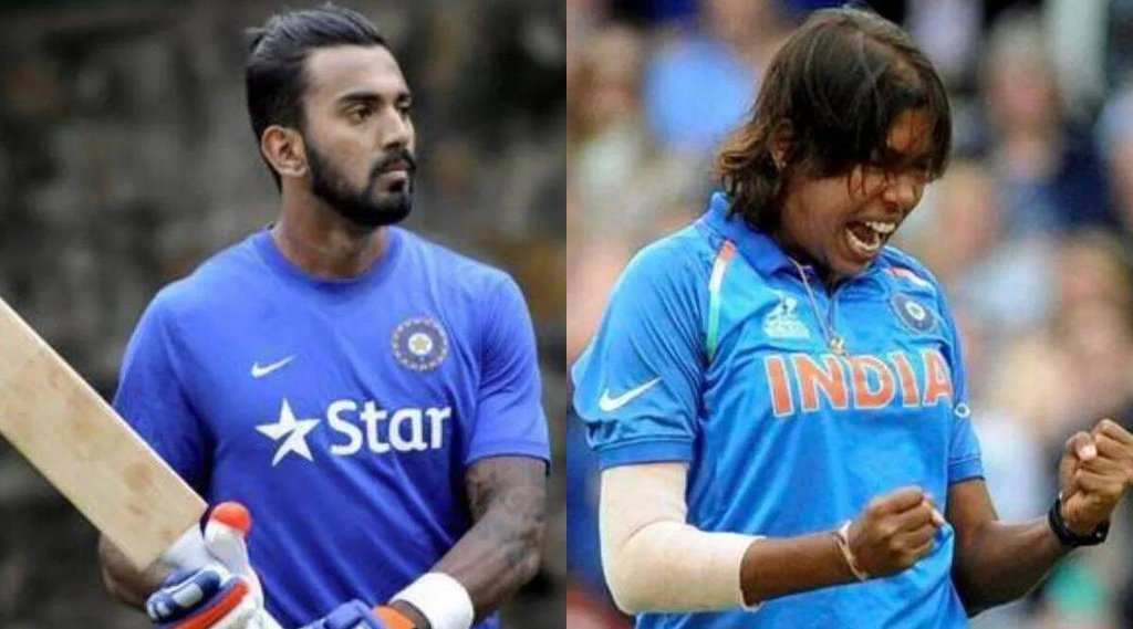 KL Rahul Jhulan Goswami nets at National Cricket Academy in Bengaluru
