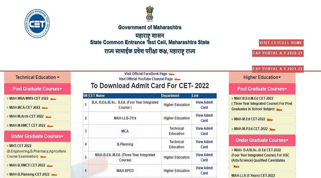MHT CET Admit Card 2022, MHT CET 2022, MHT CET Exam 2022