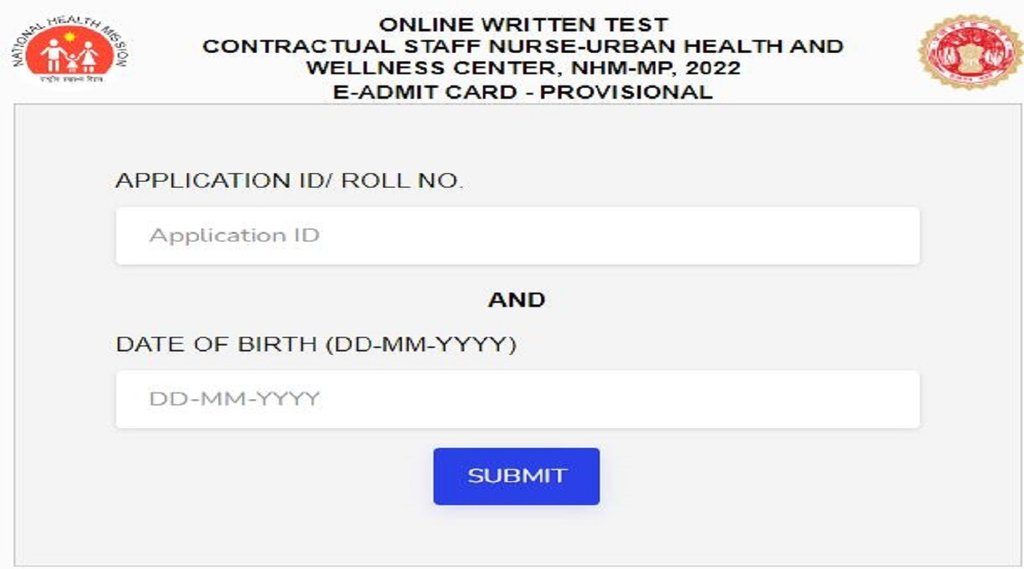 NHM MP Staff Nurse Admit Card 2022, NHM Staff Nurse Admit Card 2022, NHM MP Staff Nurse Exam 2022