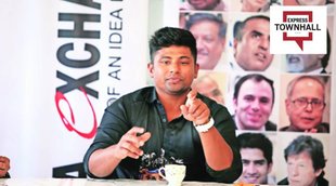 Sarfaraz Khan during Town Hall at the Indian Express office