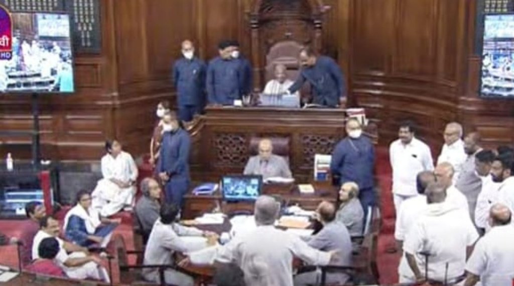 11 सांसद एक हफ्ते के लिए निलंबित (फोटो सोर्स: संसद टीवी)