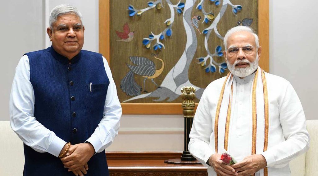 नरेंद्र मोदी के साथ जगदीप धनखड़। (Photo source: Twitter@narendramodi)