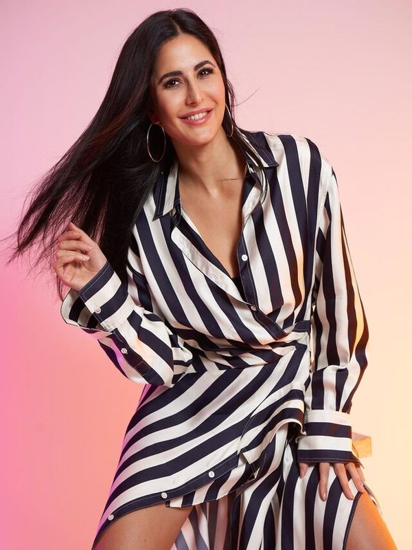 KATRINA KAIF IN STRIPE DRESS