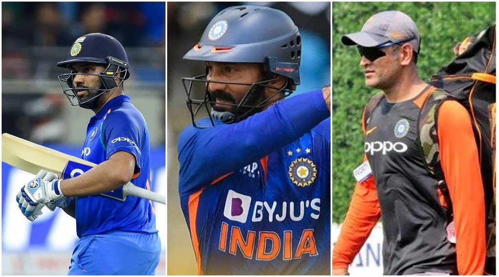 MS Dhoni Rohit Sharma dinesh karthik
