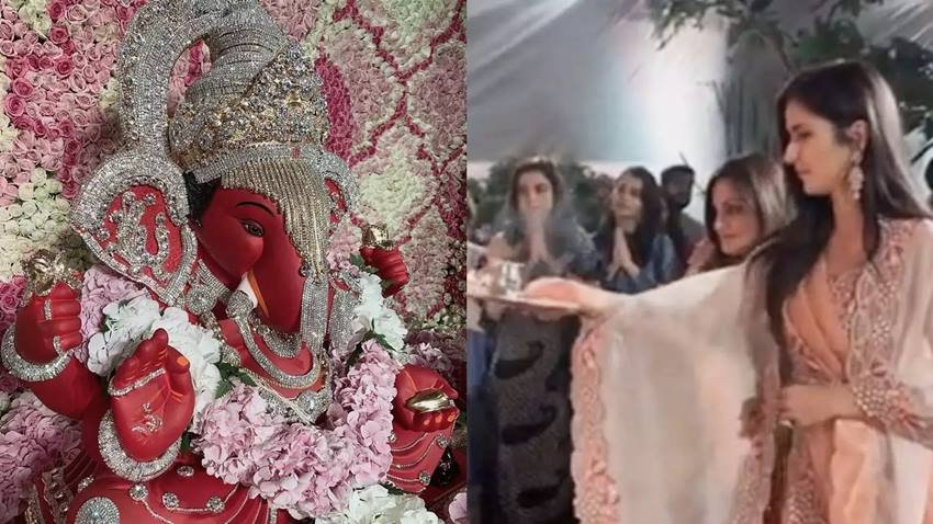 कैटरीना कैफ भी गणेश पूजा के दौरान गणपति दर्शन जरूर करती हैं।
