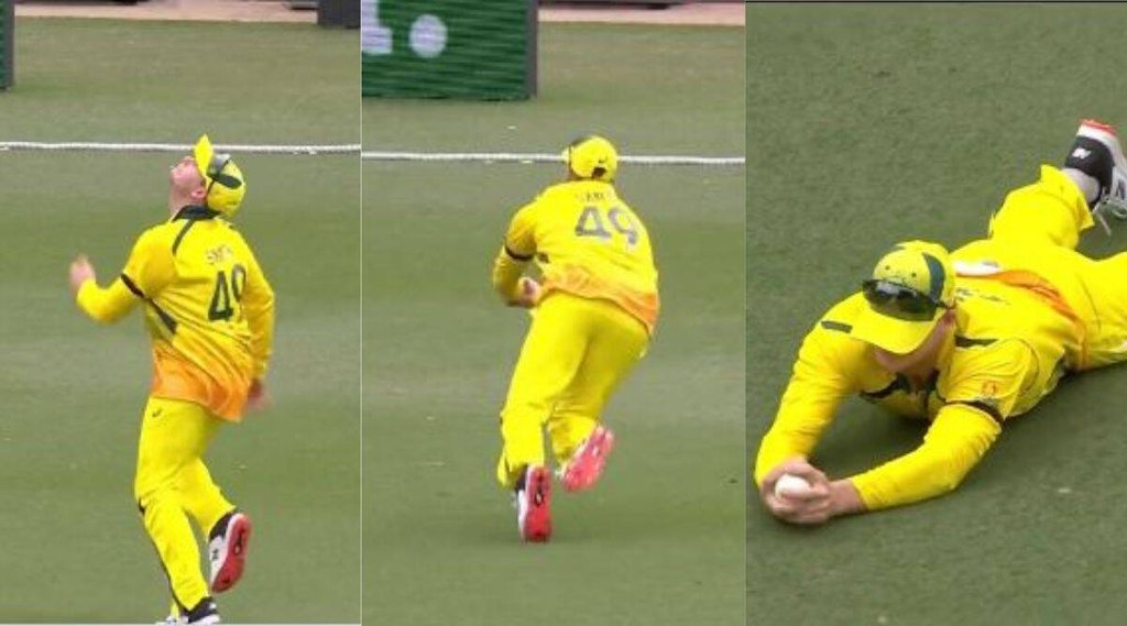 Steve Smith Adam Zampa Steve Smith catch Steve smith running catch AUS vs ZIM 1st ODI