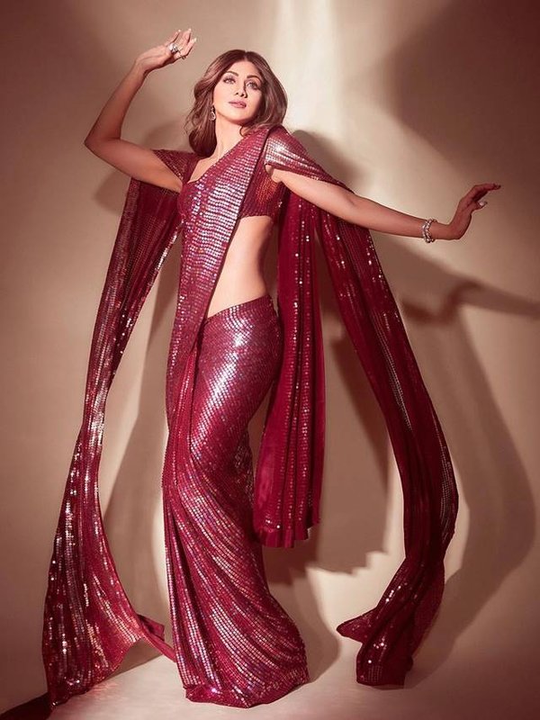 shilpa saree look