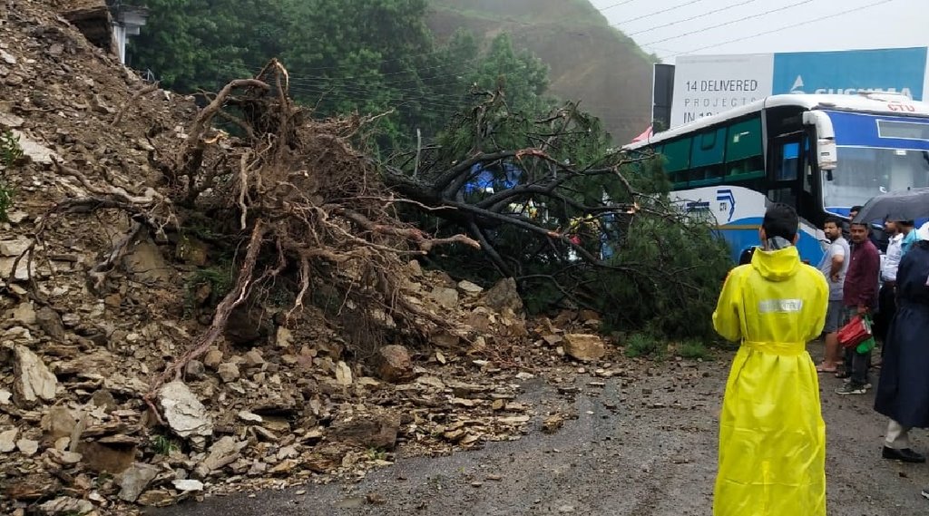 Himachal, Solan, National Highway 5, Rock fall on the road, Railway bridge, Kangra, Chamba house