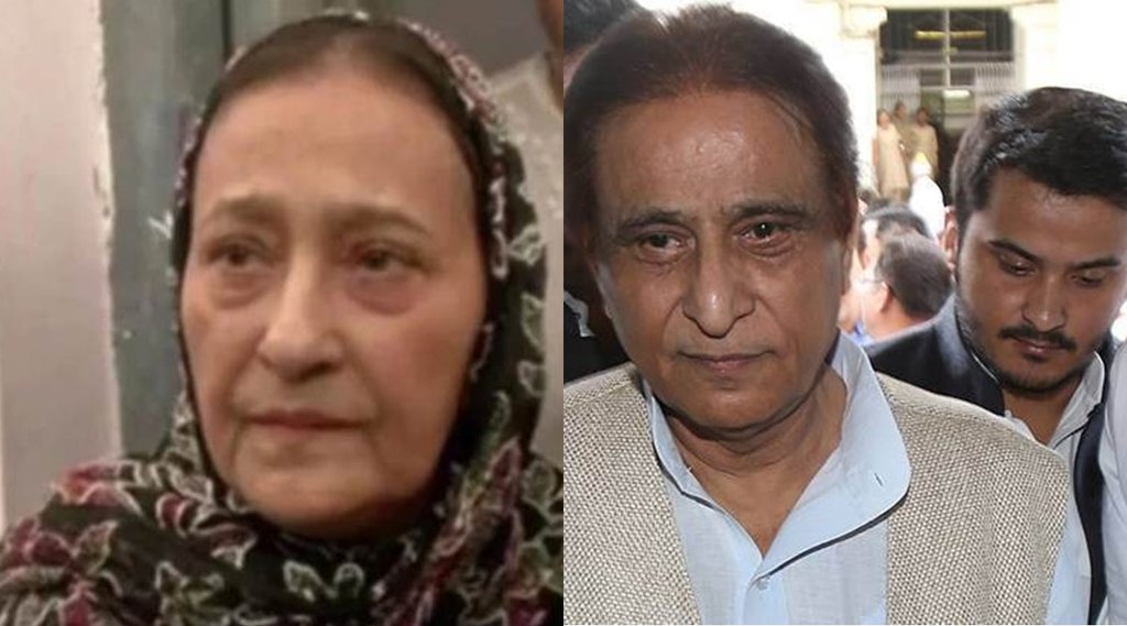 सपा नेता आजम खान की पत्नी तजीन फातिमा और बेटे अब्दुल्ला खान। (फोटो- इंडियन एक्सप्रेस फाइल)