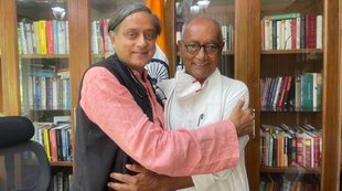 Digvijay singh Shashi Tharoor Photo| Congress Digvijay| Digvijay Congress President|