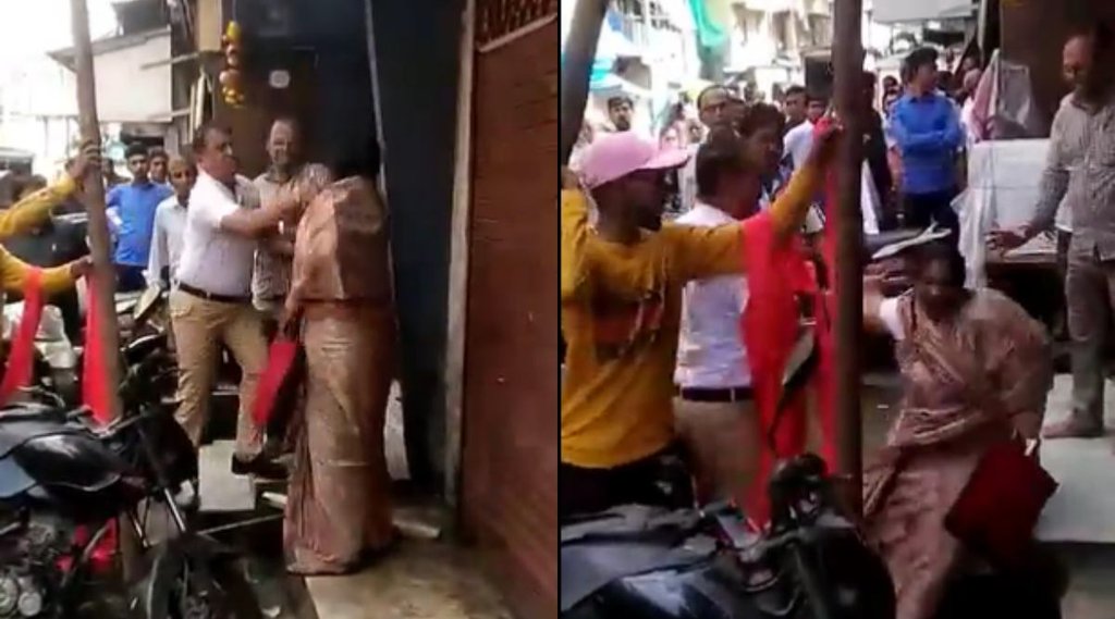 Raj Thackeray MNS | Woman Slapped Pushed By MNS leader | मनसे नेता ने महिला को मारा थप्पड़