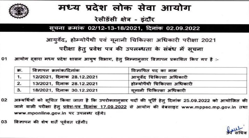 mppsc admit card 2022, mppsc exam 2022, mppsc