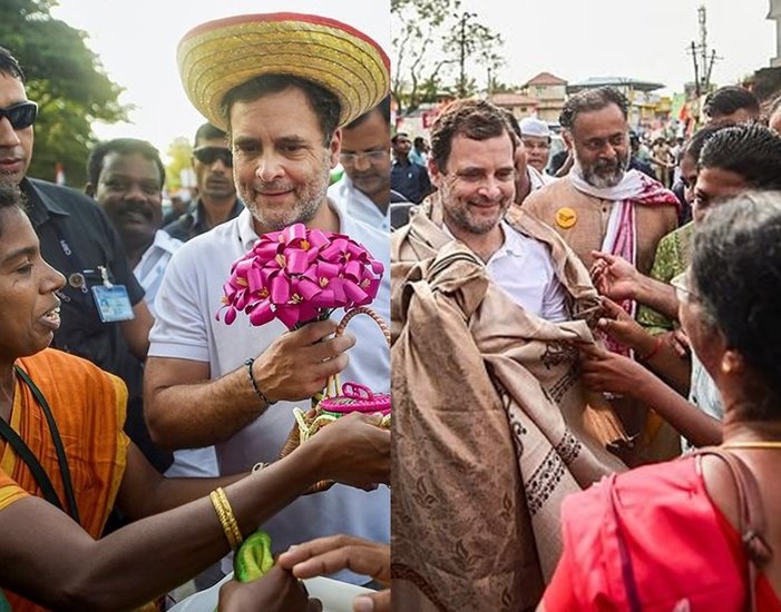 Congress Leader Rahul Gandhi with public in Bharat Jodo Yatra.