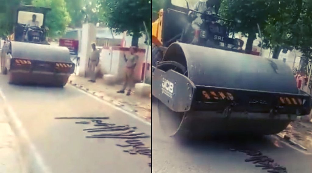 Road Roller hamirpur, UP news