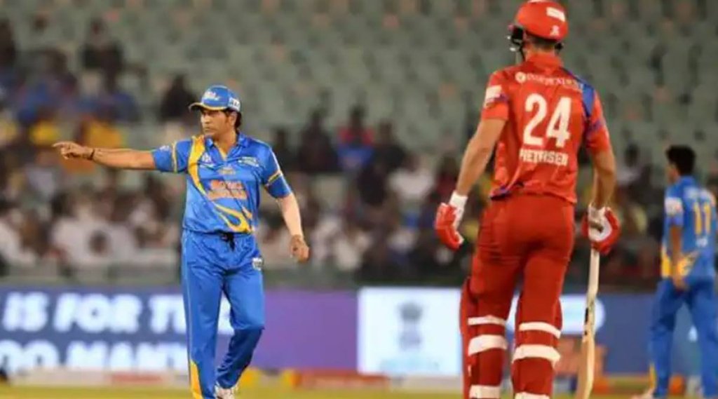 Sachin Tendulkar in action during the Legends World Series Road Safety World Series