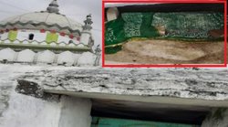 बिहार के सासाराम में सम्राट अशोक के शिलालेख पर पोता चूना और हरी चादर डालकर बना दी गई मजार