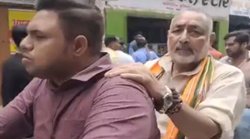 बेगूसराय फायरिंग: घायलों से मिलने बाइक पर काफिला लेकर निकले गिरिराज सिंह, उड़ाईं ट्रैफिक नियमों की धज्जियां