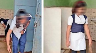 Pics Of Girl STUDENTS Cleaning Toilets At Madhya Pradesh, Toilets At Madhya Pradesh GUNA, GUNA Government School
