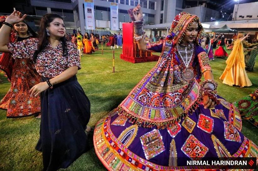 पूजा एक अनुष्ठान से शुरू होती है जो महिला शक्ति का प्रतीक है। (Express photo by Nirmal Harindran)