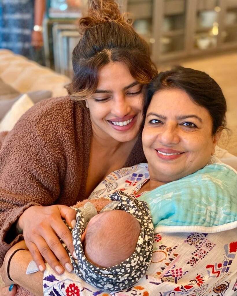प्रियंका अपनी बेटी मालती और मां मधु चोपड़ा के साथ। (Photo: Priyanka Chopra/Instagram)