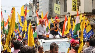 delhi deputy cm, Aam Aadmi Party, Manish Sisodia rally in mehsana gujarat