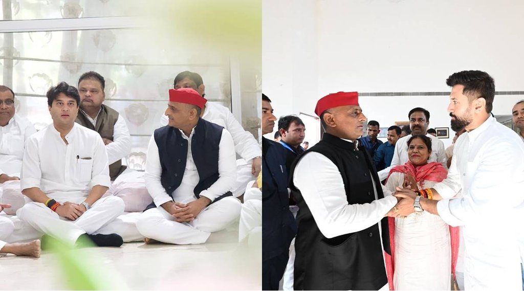 Akhilesh With Scindia Photo| Mulayam Akhilesh| Akhilesh Yadav With Scindia|