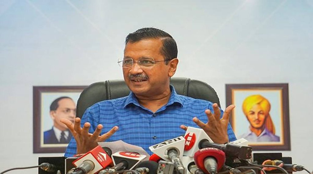 दिल्ली के मुख्यमंत्री अरविंद केजरीवाल ने नई दिल्ली, बुधवार, 26 अक्टूबर, 2022 को एक प्रेस कॉन्फ्रेंस को संबोधित किया। (पीटीआई फोटो)