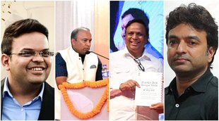 B for BJP B for BCCI Jay Shah Devajit Saikia Ashish Shelar Arun Singh dhumal BCCI BJP