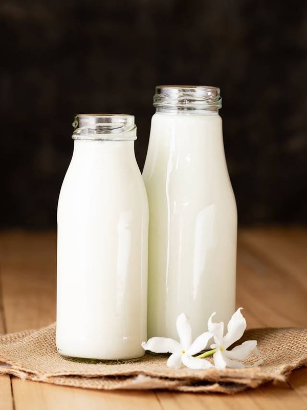 Fresh milk two bottle glass