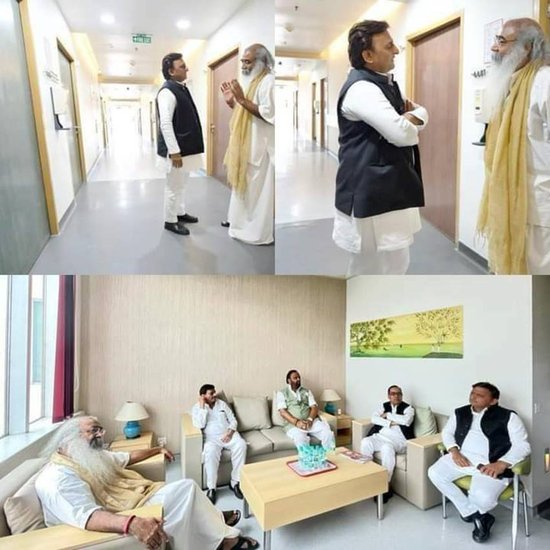 कांग्रेस के आचार्य प्रमोद कृष्णम भी सपा प्रमुख से मिलने पहुंचे थे।
