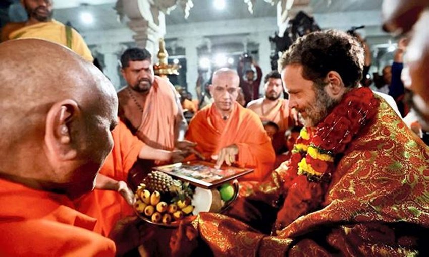 Rahul Gandhi In Hindu Temple