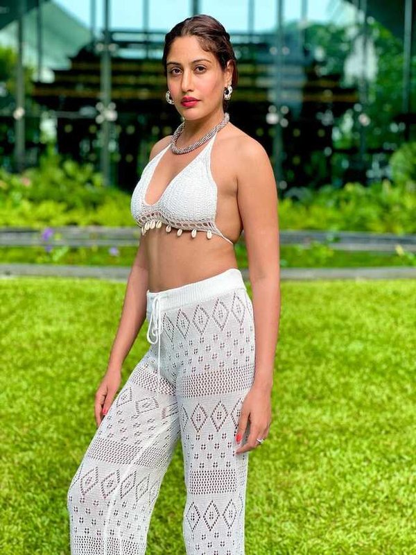 SURBHI CHANDANA IN BRALET AND TRIZER