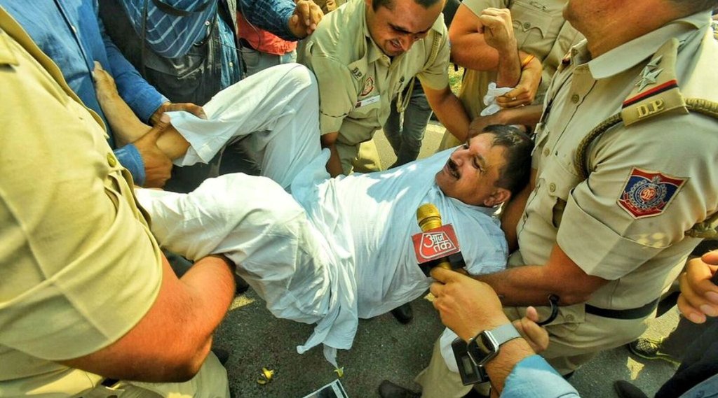 sanjay singh detained| delhi police| delhi|