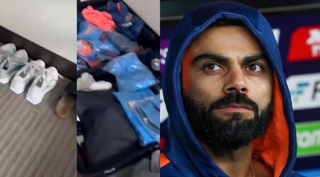 विराट कोहली ने एक वीडियो शेयर किया जिसमें कोई शख्स उनकी कमरे का वीडियो बनाता दिख रहा है।