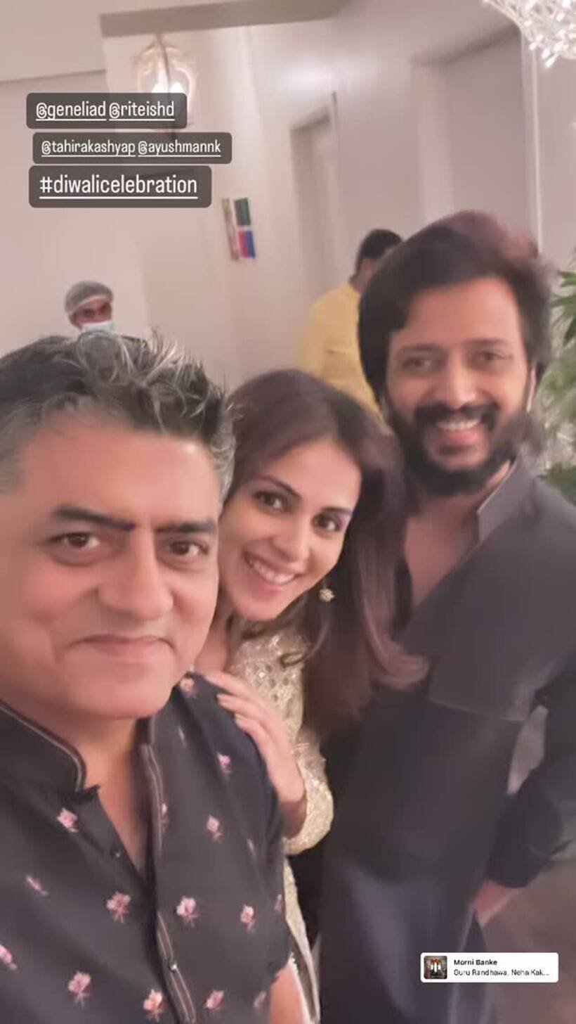 जेनेलिया और रितेश देशमुख के साथ गजराज राव। (Photo: Gajraj Rao/Instagram)